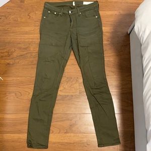 Rag & Bone hunter green skinny jeans- size 29